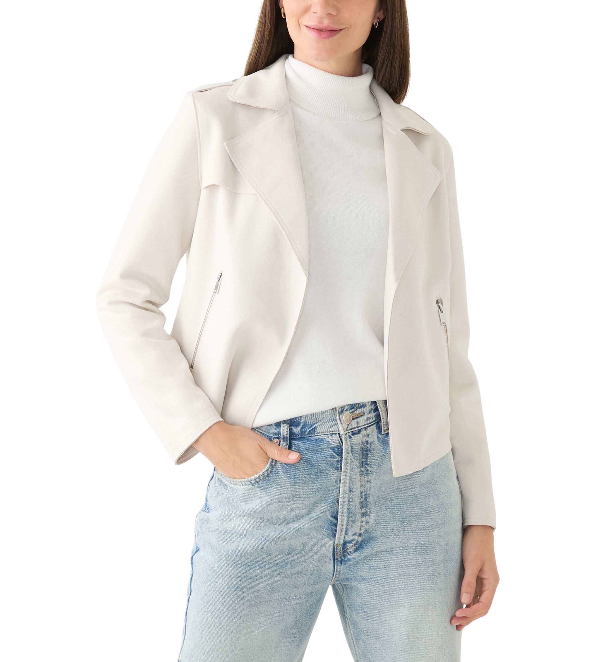 Faux Suede Moto Jacket