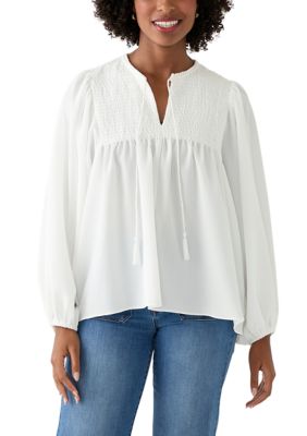 PHILOSOPHY BY REPUBLIC Women's Long Blouson Sleeve Top with Smocking