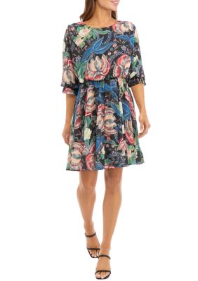 Philosophy Women s 3 4 Sleeve Crew Neck Midi Dress belk