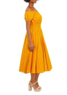 Women's Off the Shoulder Woven Midi Dress