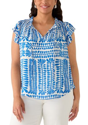 PHILOSOPHY BY REPUBLIC Women's Plus Size Flutter Sleeve Top
