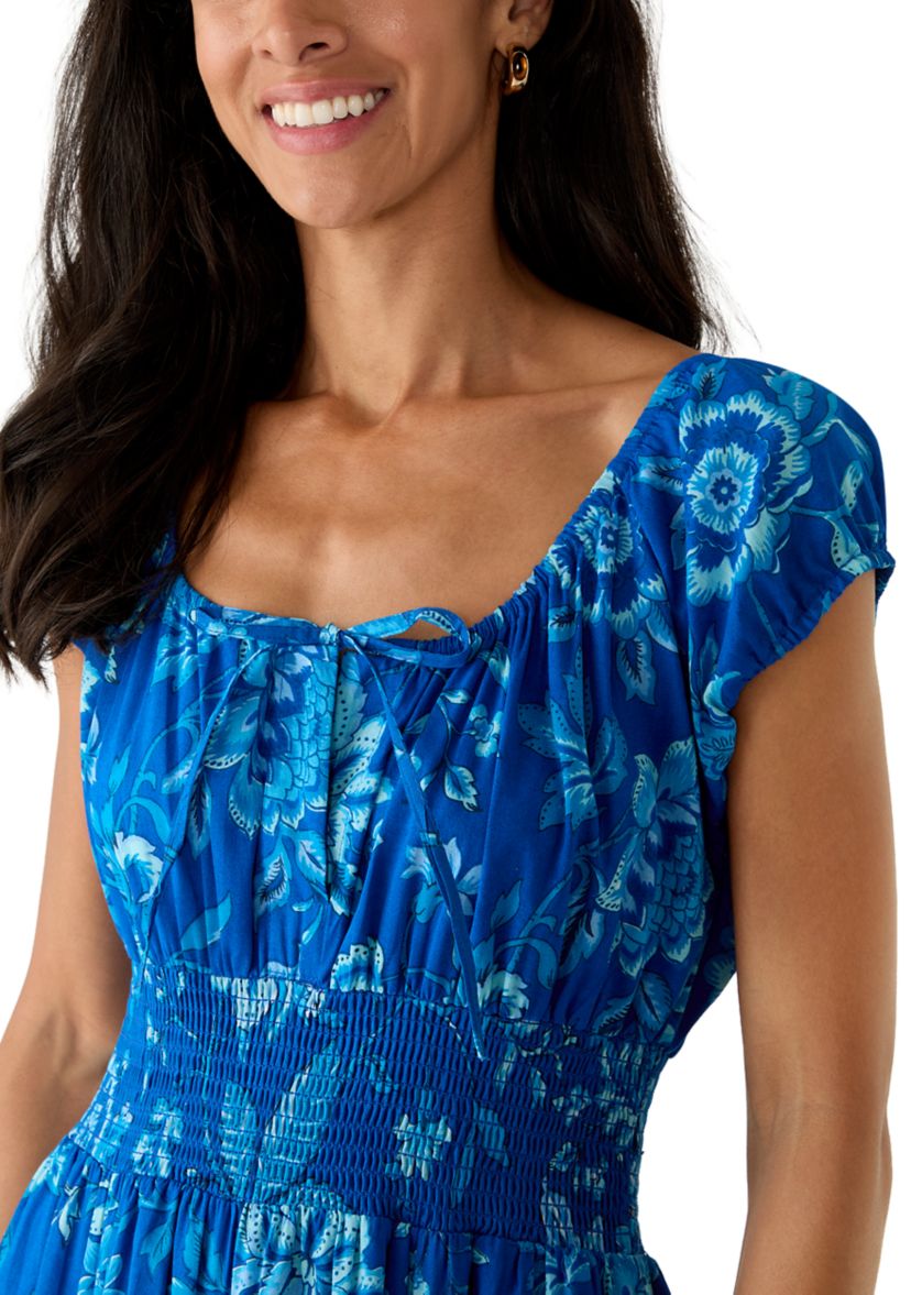 Philosophy Women's Short Sleeve Floral Pleated Peasant Dress | Belk