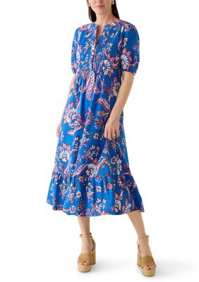 PHILOSOPHY BY REPUBLIC Women's Flounce Hem Paisley Midi Dress