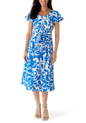 PHILOSOPHY BY REPUBLIC Women's Puff Sleeve Button Front Floral Dress