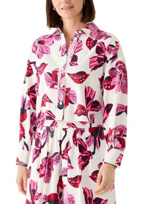 PHILOSOPHY BY REPUBLIC Women's Long Sleeve Floral Line Blouse
