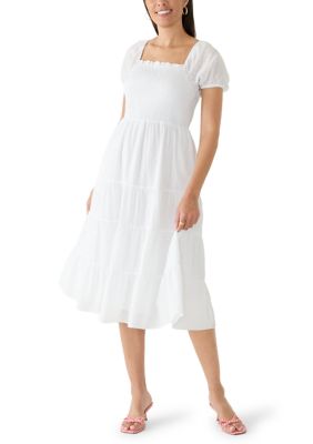 PHILOSOPHY BY REPUBLIC Women's Puff Sleeve Smocked Midi Dress
