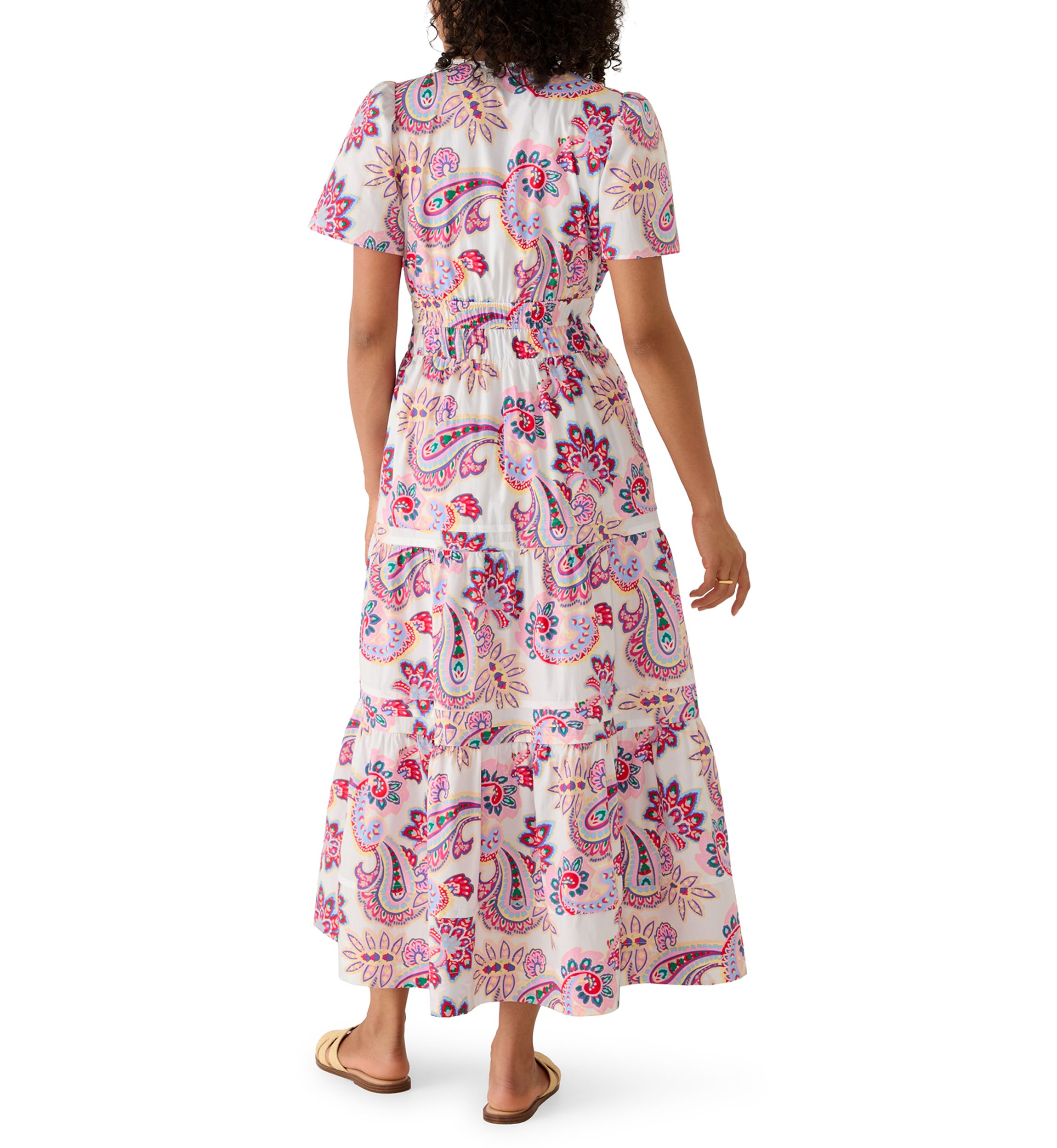 plus size floral maxi dresses Plus Size Wedding Guest Peach Floral Open Shoulder Half Sleeve Split Wrap Chiffon Maxi Dress main image 0