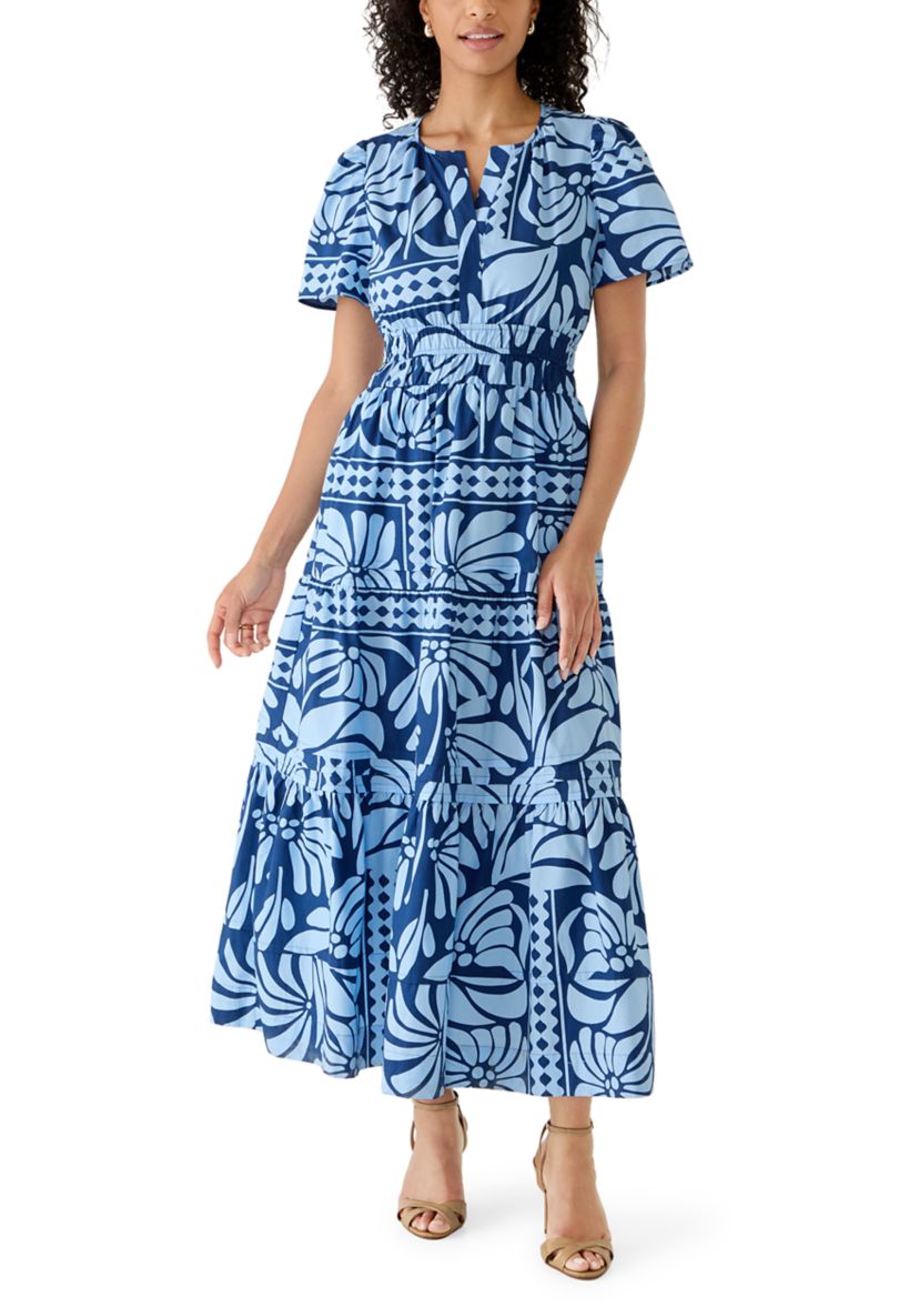 split neck midi dress Green Midi Dress in Linen with a V-Neck, Short Sleeves and Button Detail for Work