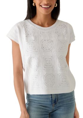 PHILOSOPHY BY REPUBLIC Women's Sleeveless Crochet Sweater