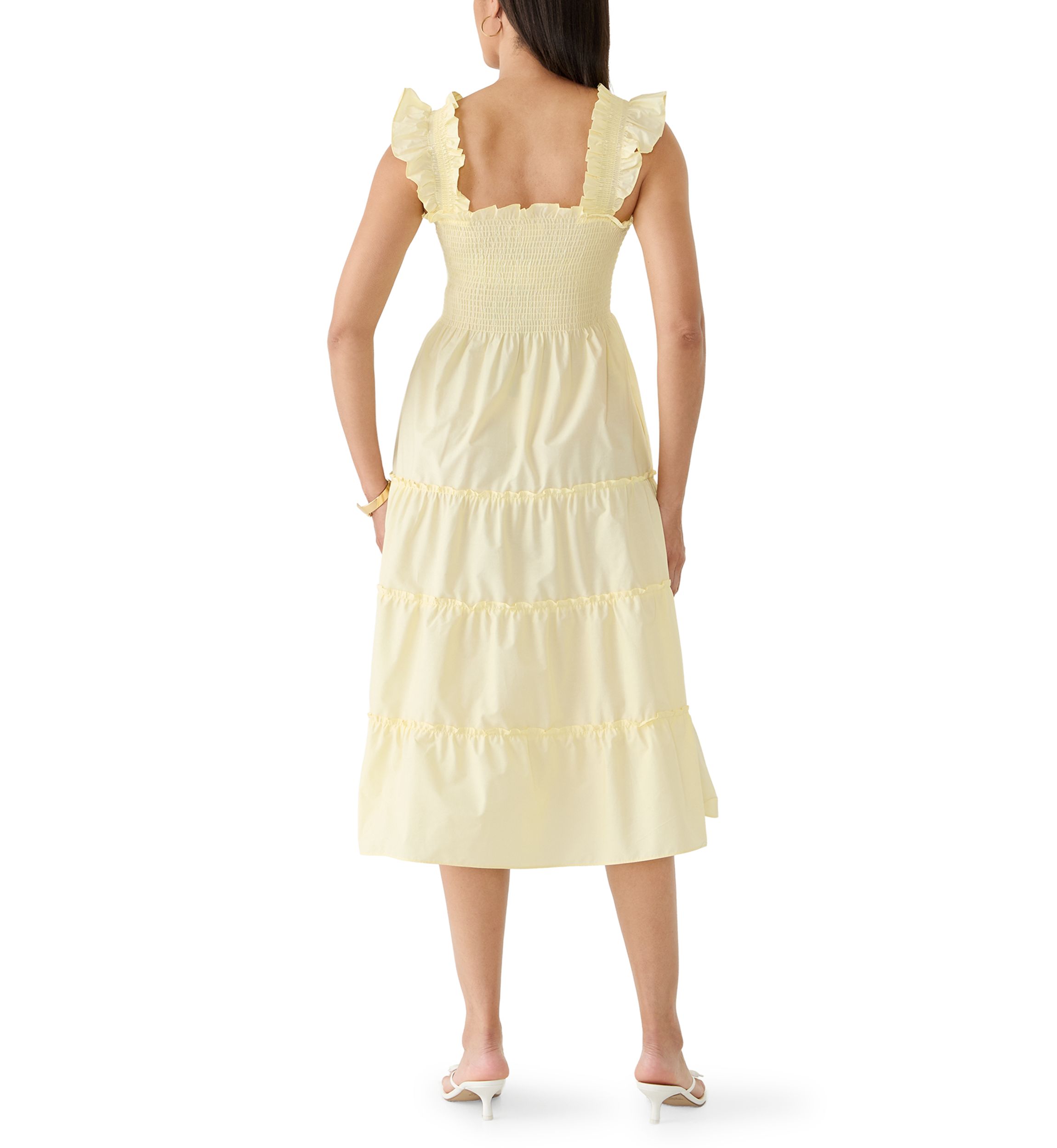 cream fitted midi dress Petal and Pup Women's Louise Midi Dress