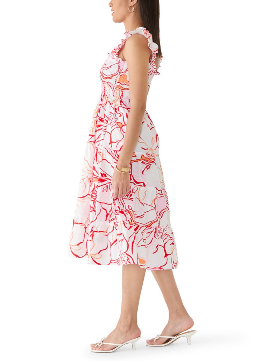 staud wylie striped midi dress STAUD, Wylie Maxi Dress in White, Size 16