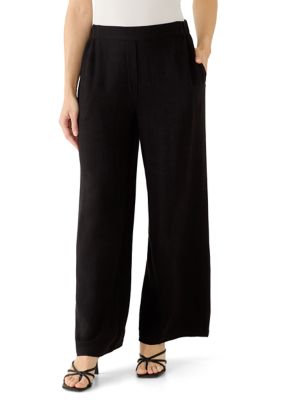 PHILOSOPHY BY REPUBLIC Women's Petite Pull On Wide Leg Trousers