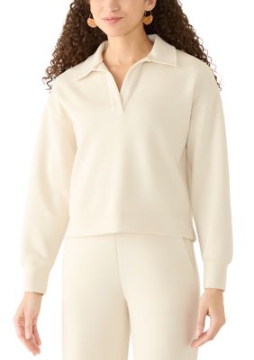 PHILOSOPHY BY REPUBLIC Women's Petite Johnny Collar Scuba Top, PS