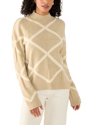 PHILOSOPHY BY REPUBLIC Women's Diamond Pattern Turtleneck Sweater