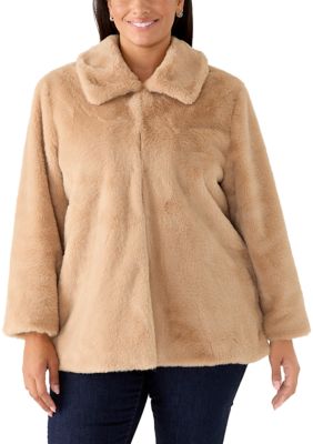 PHILOSOPHY BY REPUBLIC Women's Plus Size Faux Fur Zip Front Jacket