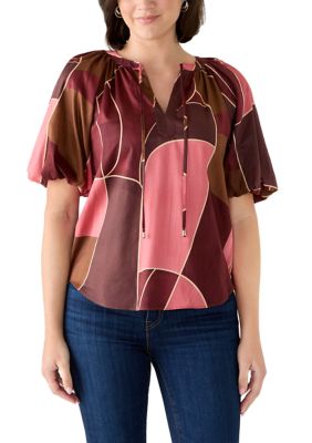 PHILOSOPHY BY REPUBLIC Women's Puff Sleeve Blouse, XL