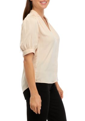 Women's Puff Sleeve Collared Blouse