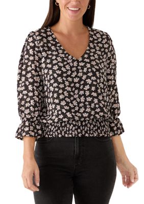 PHILOSOPHY BY REPUBLIC Women's Blouson Sleeve Printed Blouse