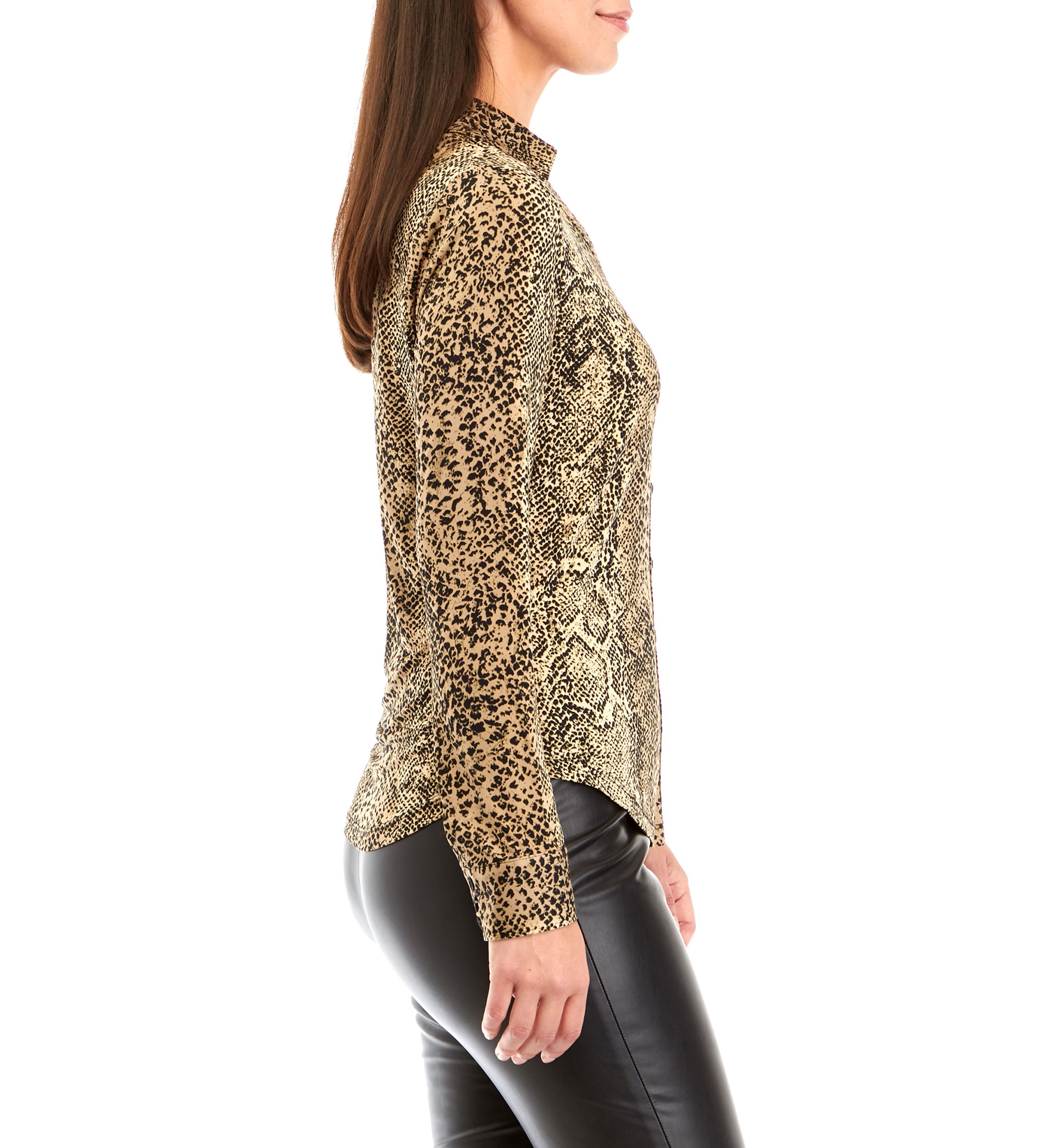 Long Sleeve Snakeskin Print Top 