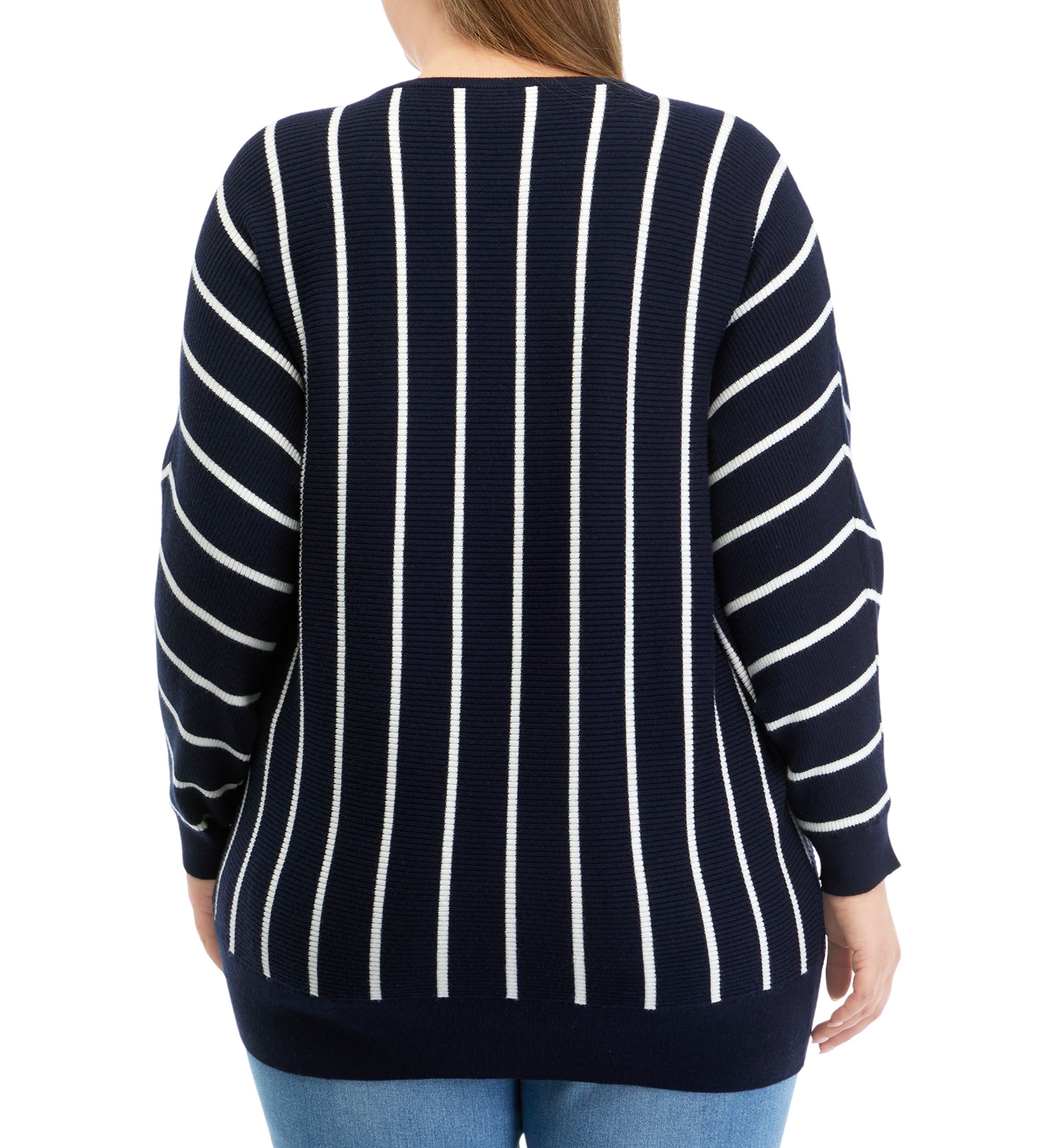 Plus Size Long Sleeve Boat Neck Dolman Sweater
