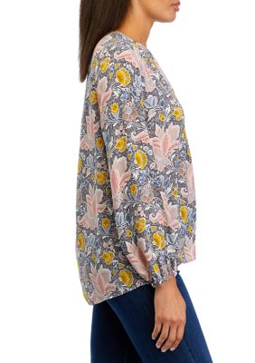 Women's Blouson Sleeve Printed Blouse