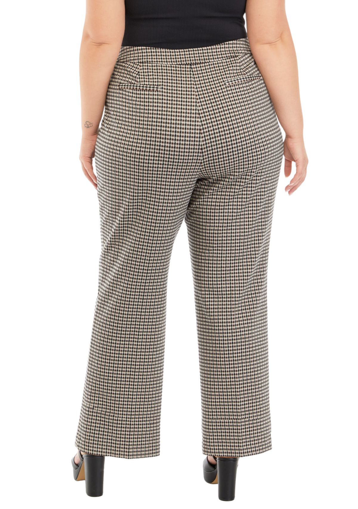 Plus Size Pull On Wide Leg Trousers