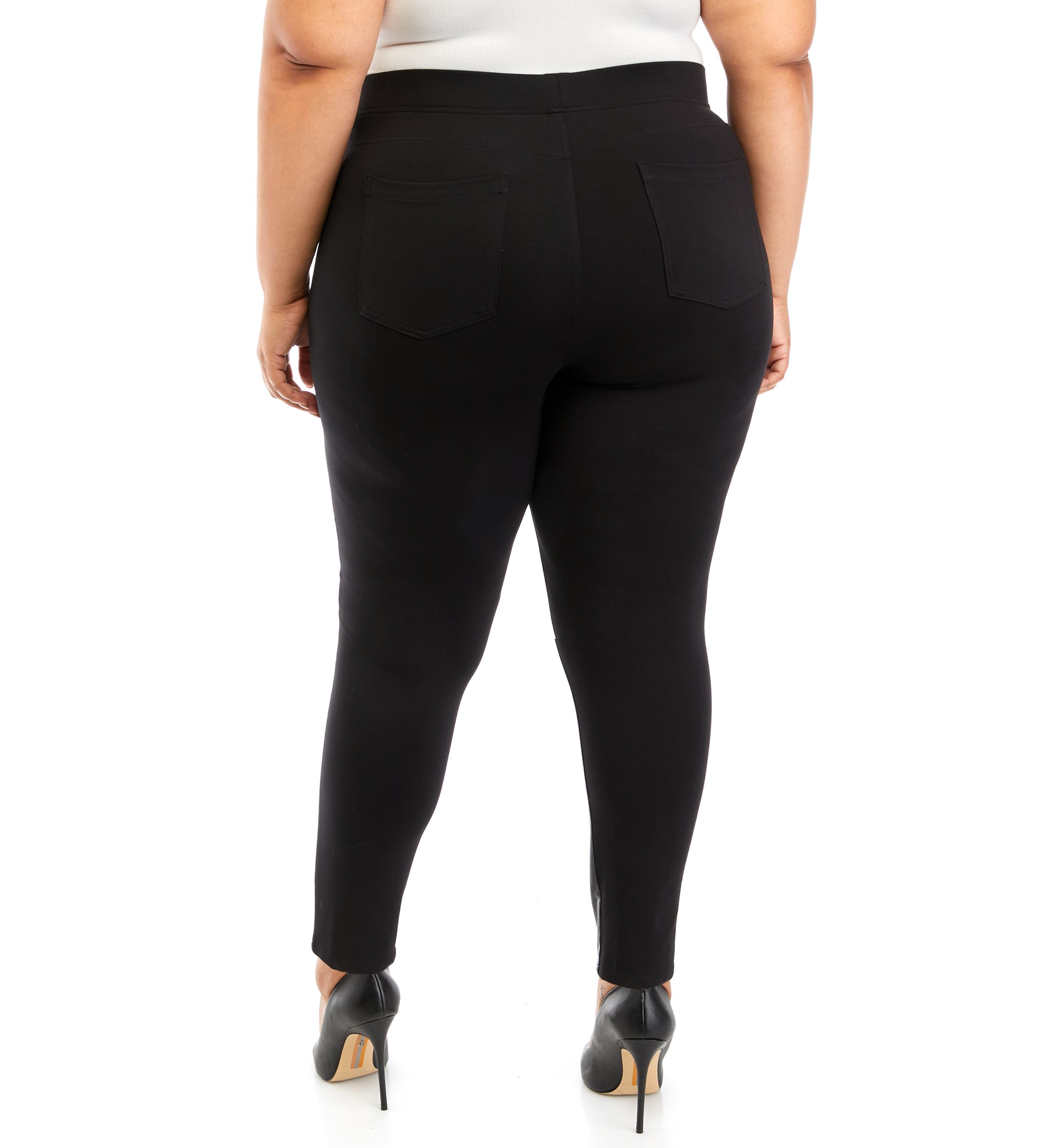 Plus Size Pull On Faux Leather Pants