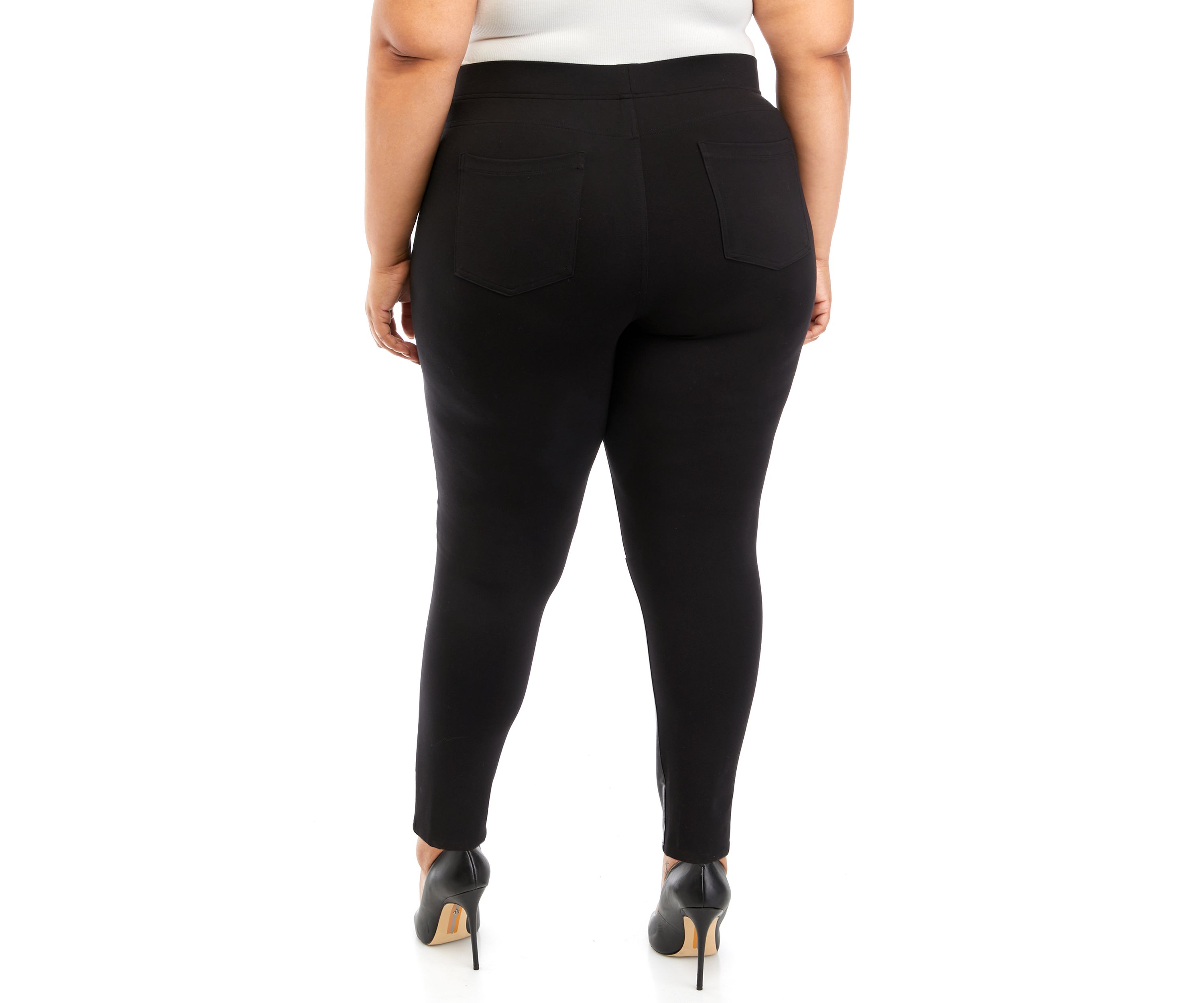 Plus Size Pull On Faux Leather Pants
