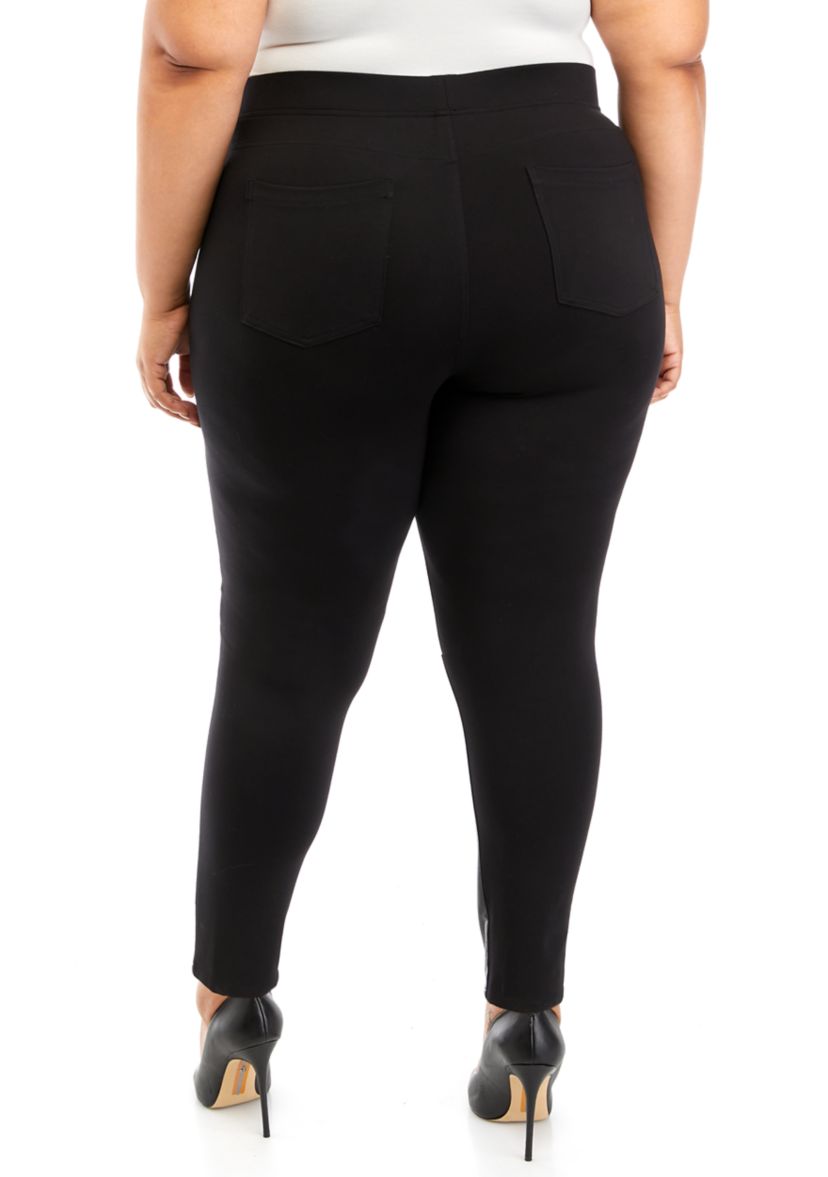Plus Size Pull On Faux Leather Pants