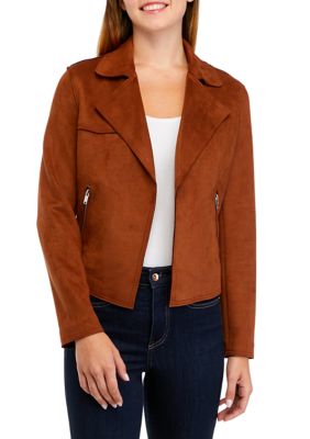 Michael Kors quilted tan leather moto jacket with gold hardware, J