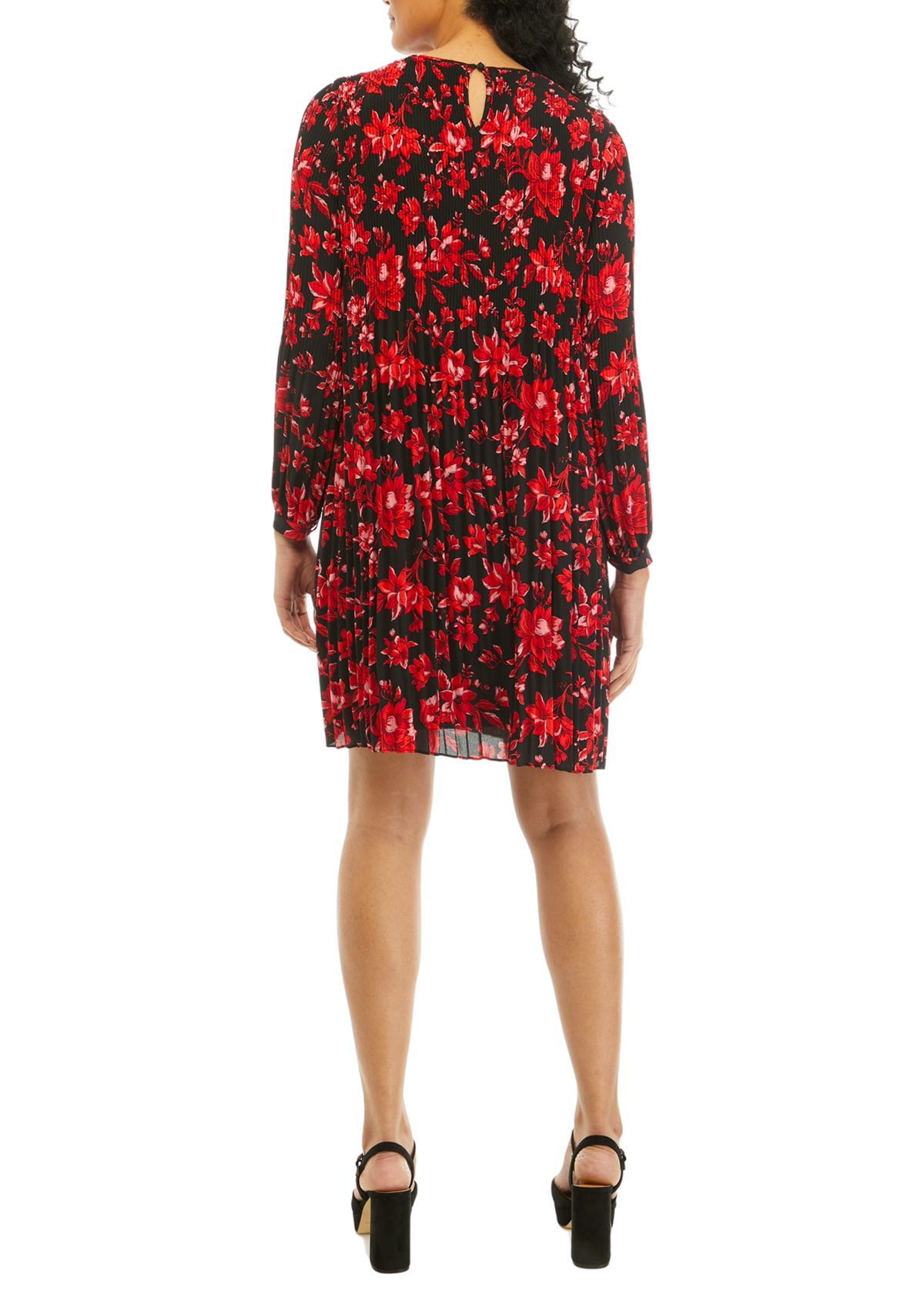Womens Long Sleeve Floral Print Dress