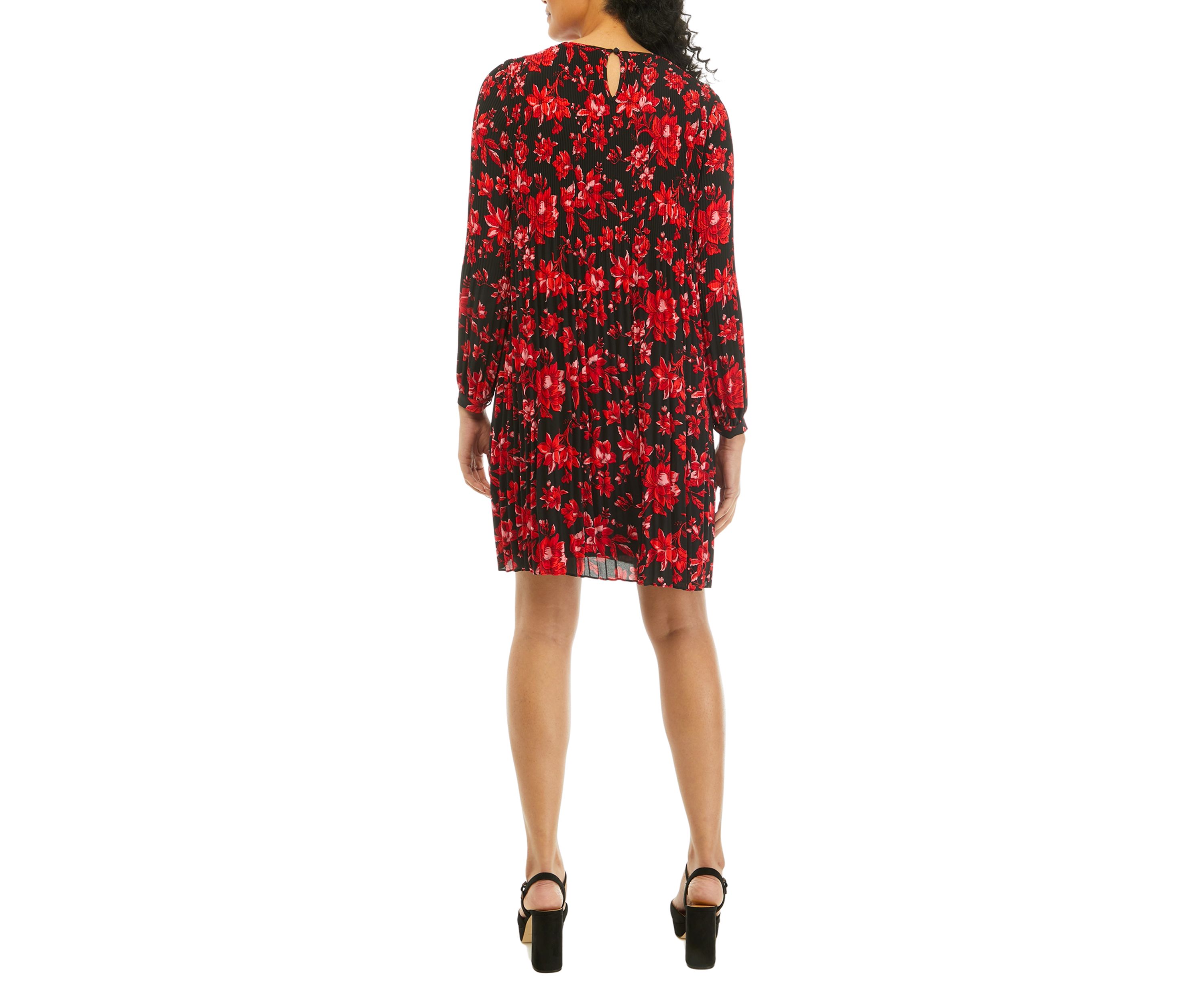 Womens Long Sleeve Floral Print Dress