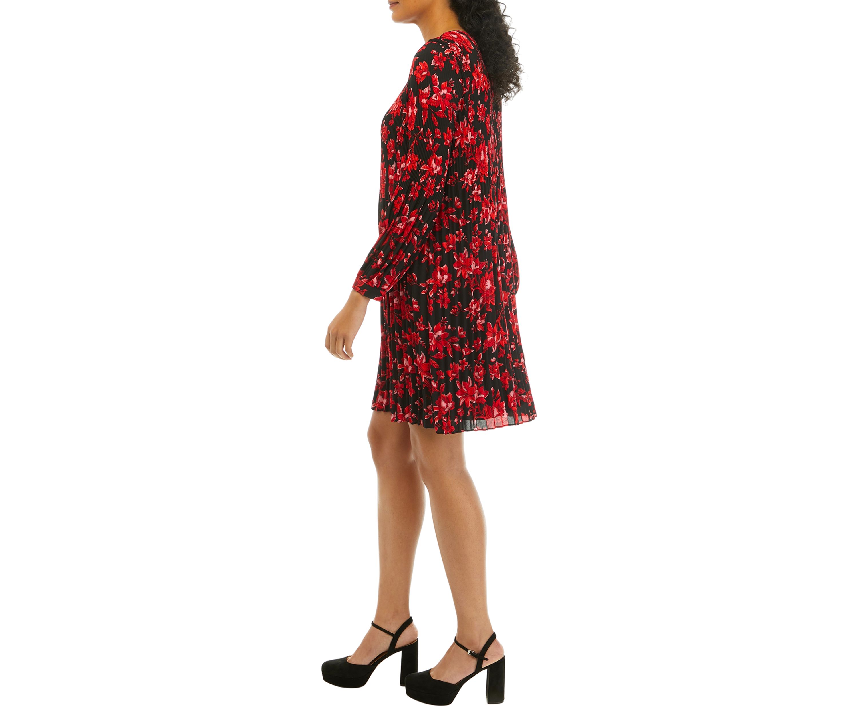 Womens Long Sleeve Floral Print Dress