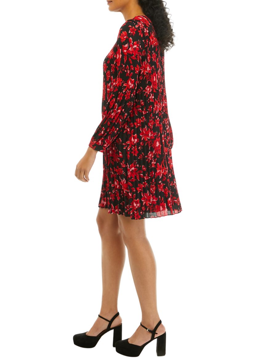 Womens Long Sleeve Floral Print Dress