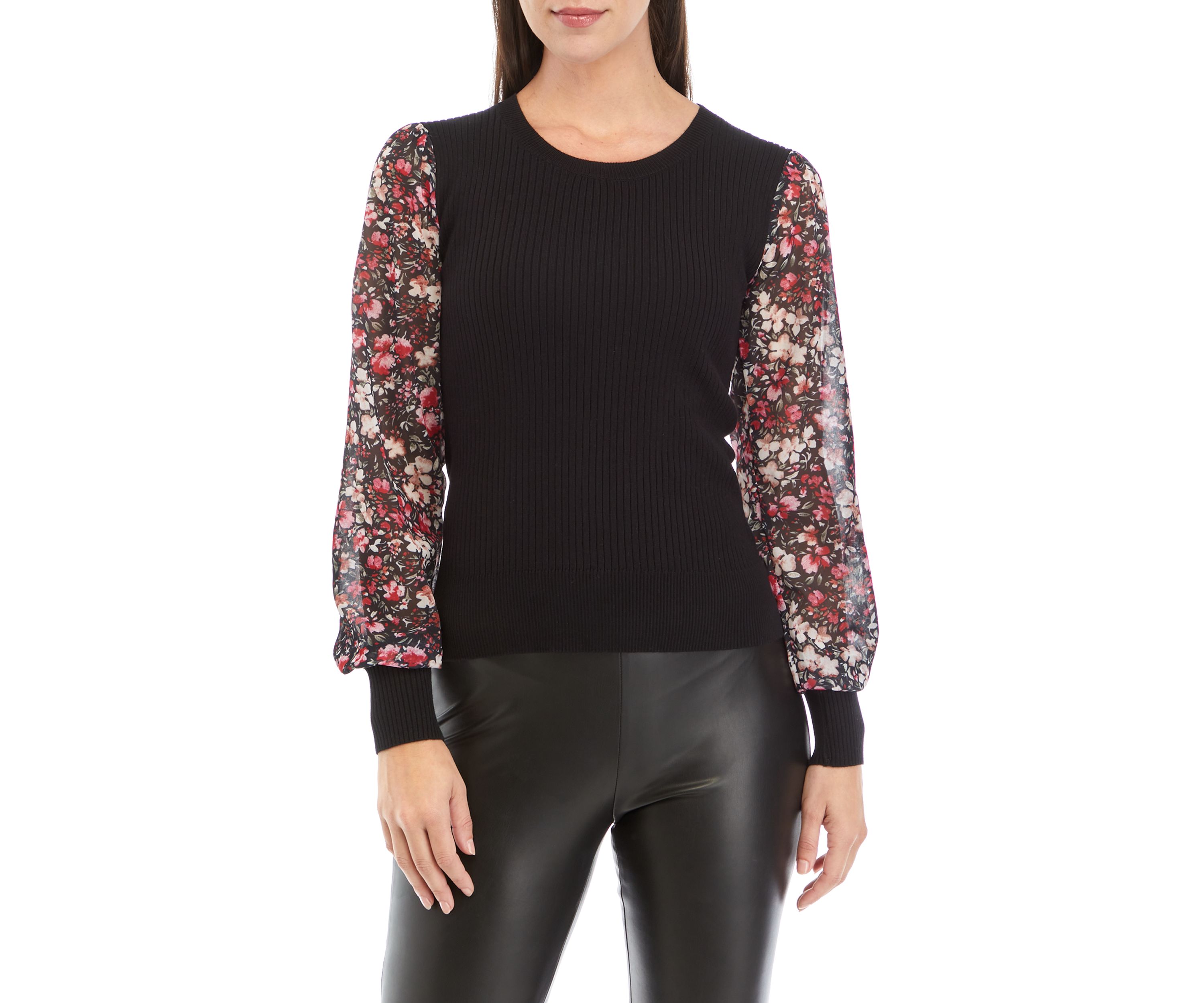 Womens Floral Sleeve Top 