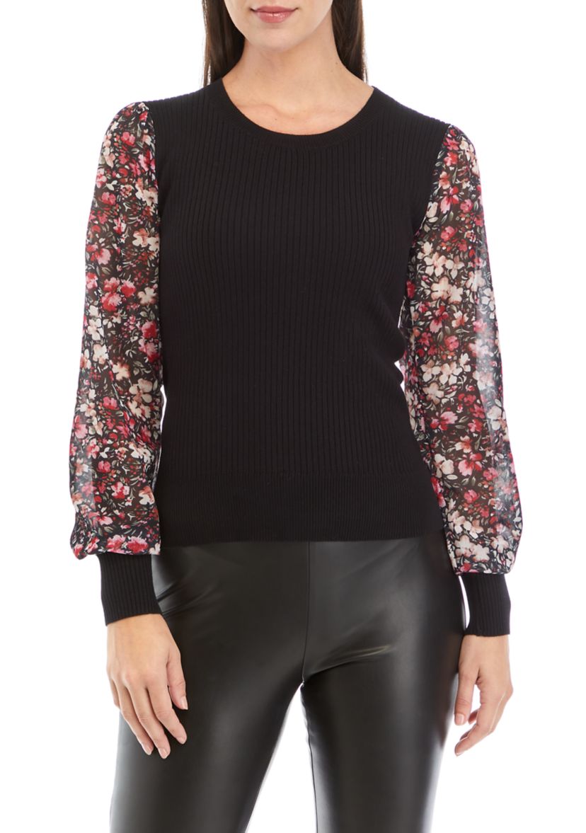 Womens Floral Sleeve Top 