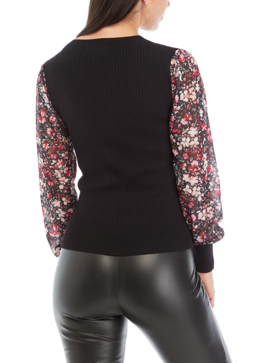 Womens Floral Sleeve Top 