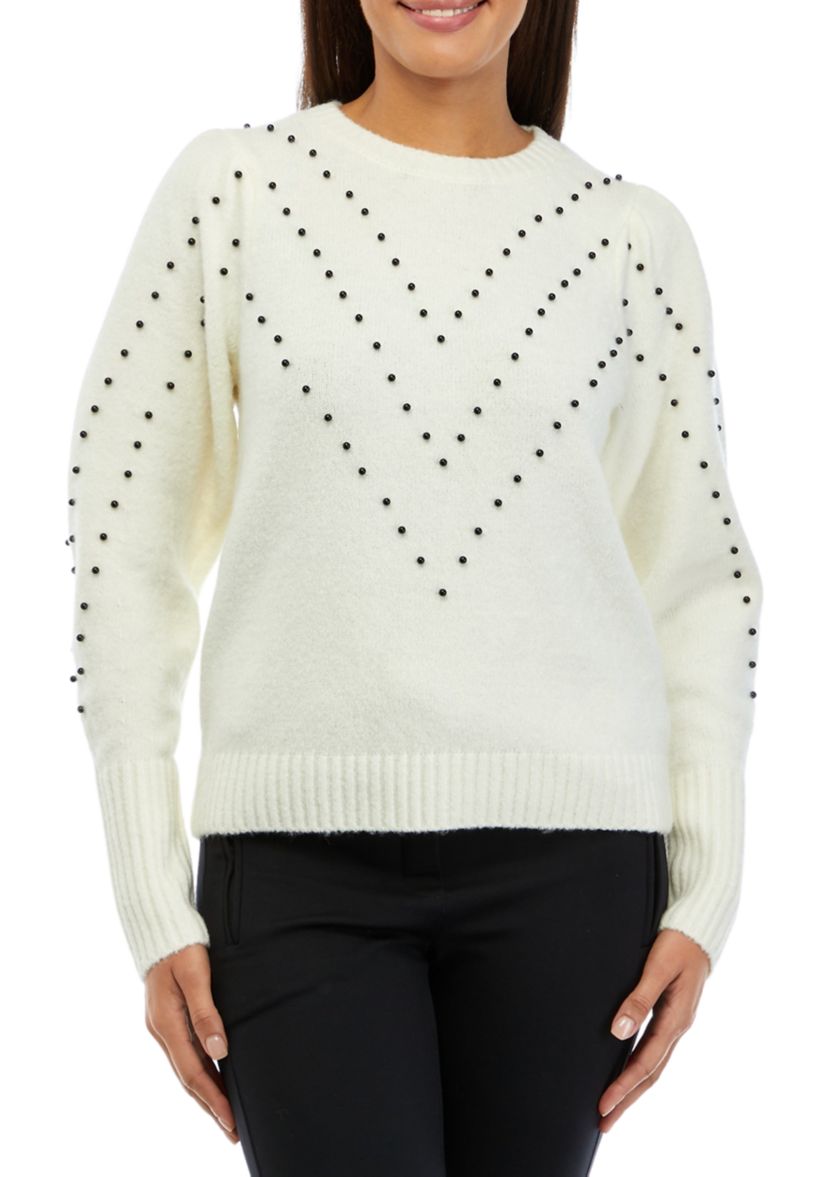 Womens Chevron Embroidered Sweater