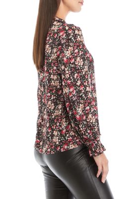 Women's Blouson Sleeve Floral Top