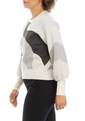 Women's Long Sleeve Color Block Dolman Sweater