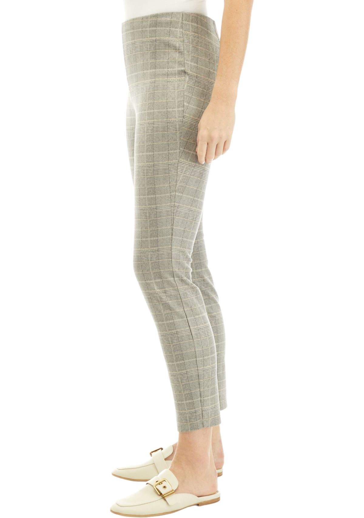 Womens Menswear Slim Faux Suede Pants