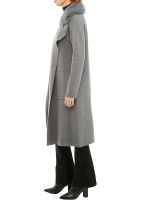 Women's Fur Collar Duster Sweater