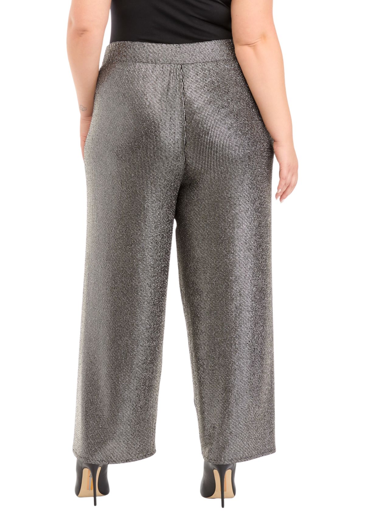 Plus Size Pull On Wide Leg Pants