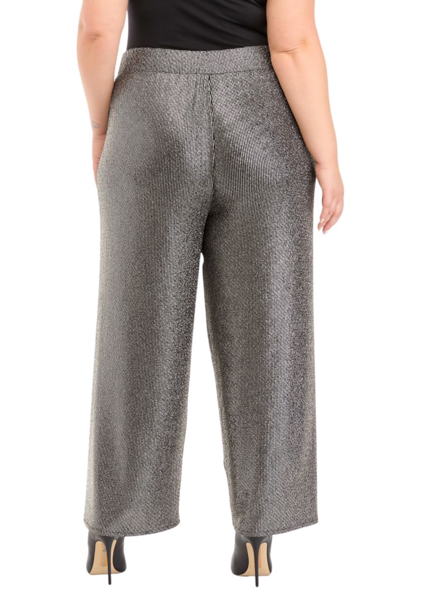 Plus Size Pull On Wide Leg Pants