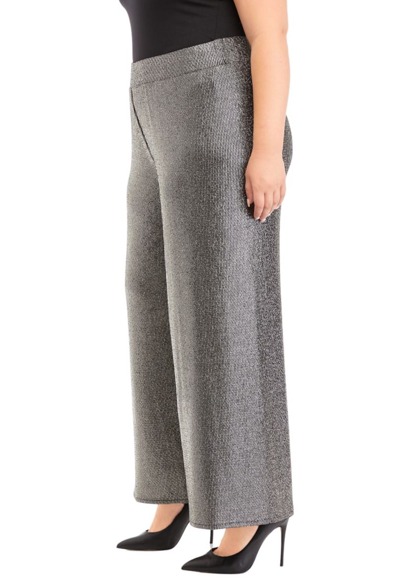 Plus Size Pull On Wide Leg Pants