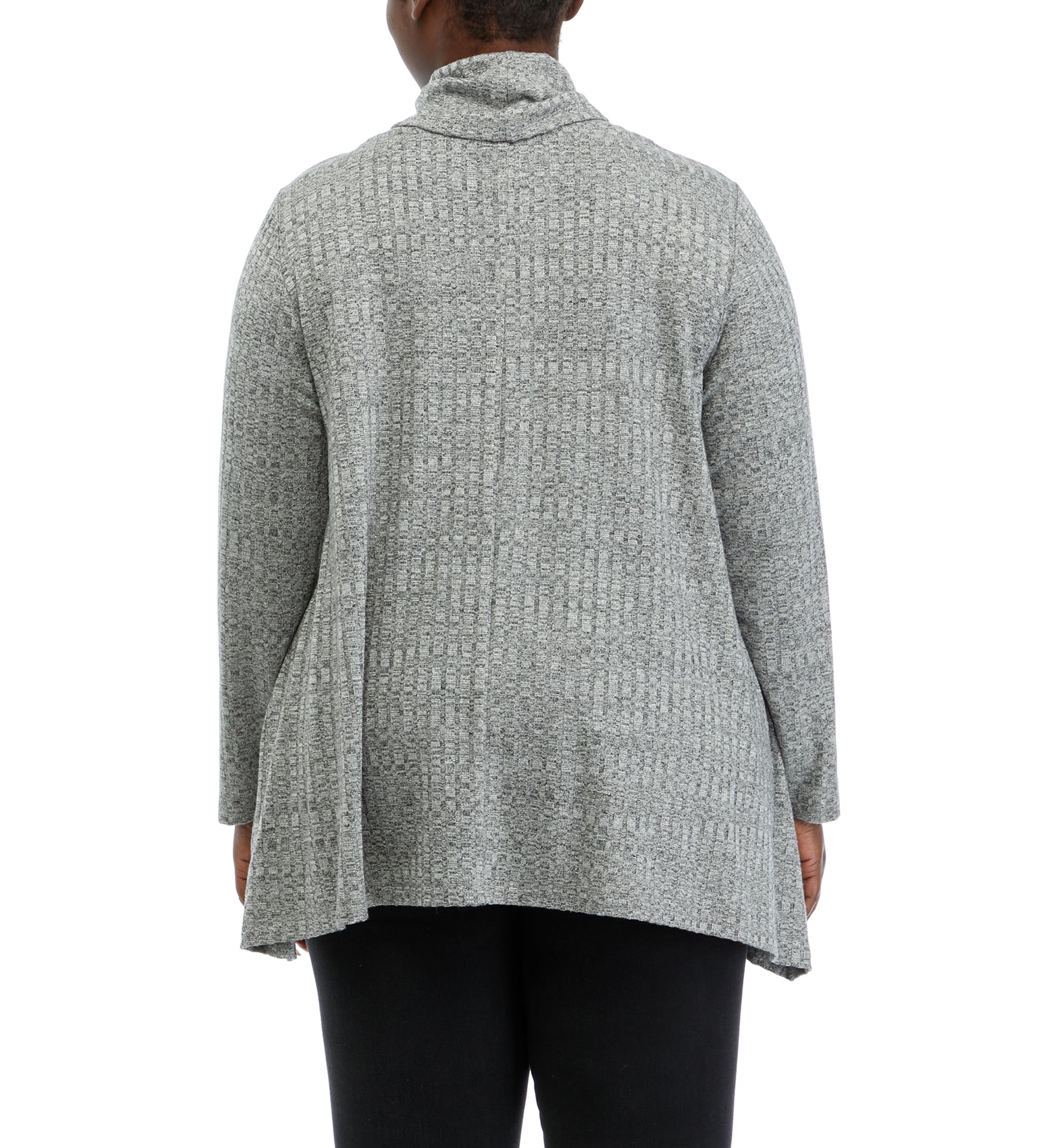 Plus Size Cowl Hankerchief Hem Lurex Top