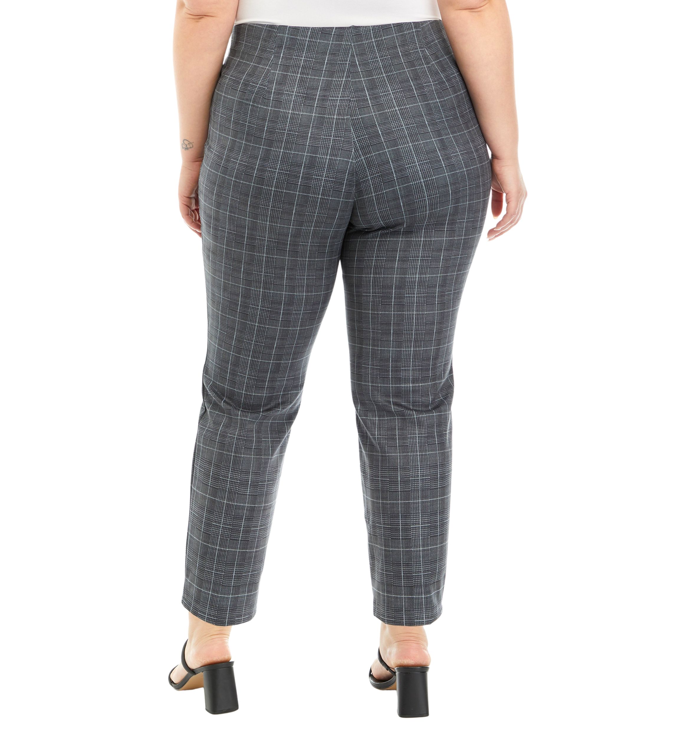 Plus Size Pull On Faux Suede Printed Pants