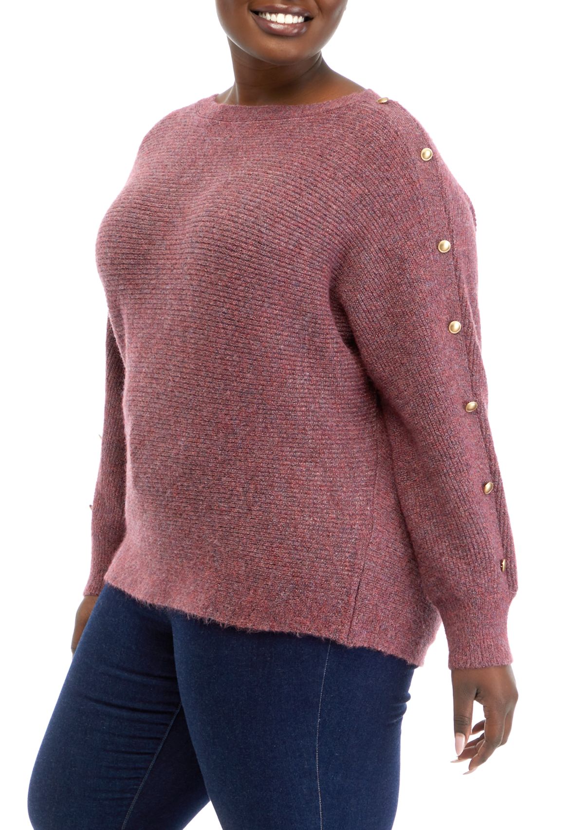 Plus Size Dolman Sleeve Boat Neck Top