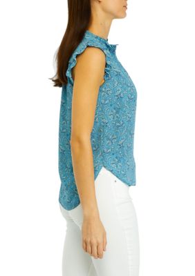 Women's Flutter Shoulder Floral Blouse