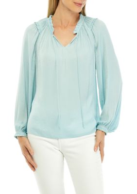 Women's Solid Airflow Peasant Blouse